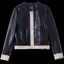 现货主推2022年秋季新款修身显瘦显高拼接皮衣外套女，女装皮衣，江南女神