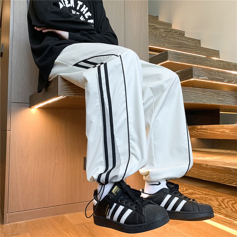 特P45控78三条杠撞色冲锋男高街潮牌痞帅宽松休闲裤子100聚酯K406,男装休闲裤,电商B370
