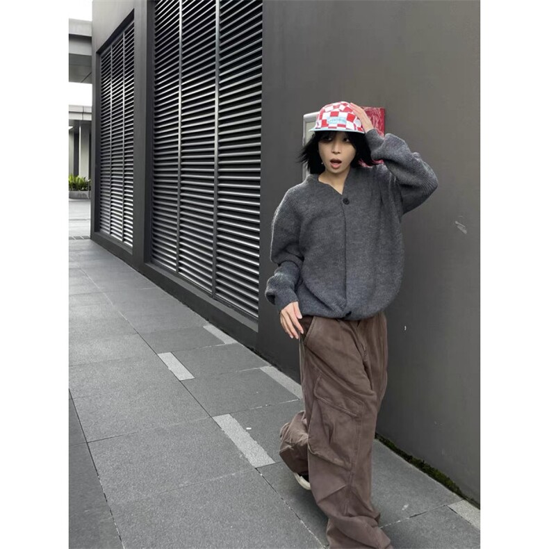 850克老钱风慵懒针织衫外套复古百搭松弛感开衫道袍毛衣MF45P65,男装针织衫/毛衣,电商D256