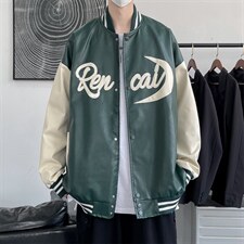 JK9119-P85皮夹克棒球服绣花秋季潮流百搭韩版宽松大码休闲外套，男装夹克，电商A009A（原A058A）