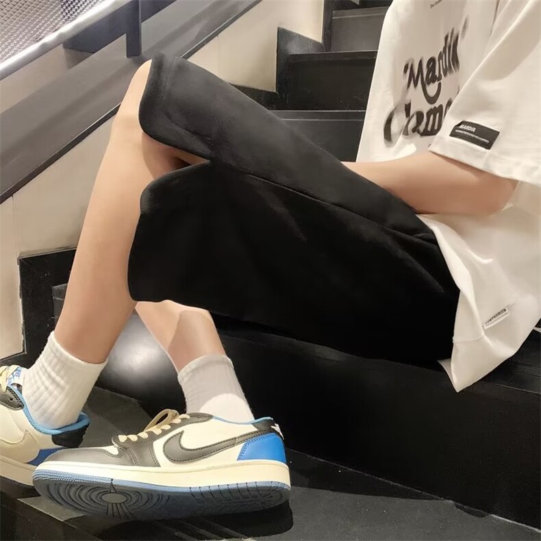 多色开叉休闲短裤男夏季ins潮流沙滩裤宽松直筒K10093-P35图片