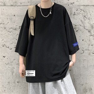 Q11062-P30春夏季七分袖t恤男大码五分袖男短袖中袖大皂风