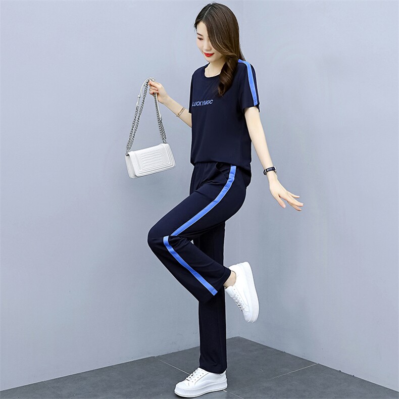 休闲时髦运动卫衣套装女2025年春装新款气质显瘦洋气阔腿裤两件套,女装套装/套裙,梦依杭