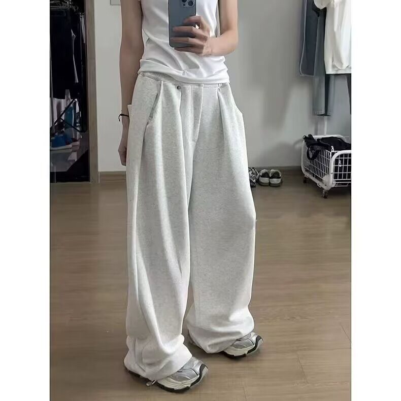 档口现货 足 阔腿休闲裤男女韩版潮流直筒2025长裤K6598-P43图片