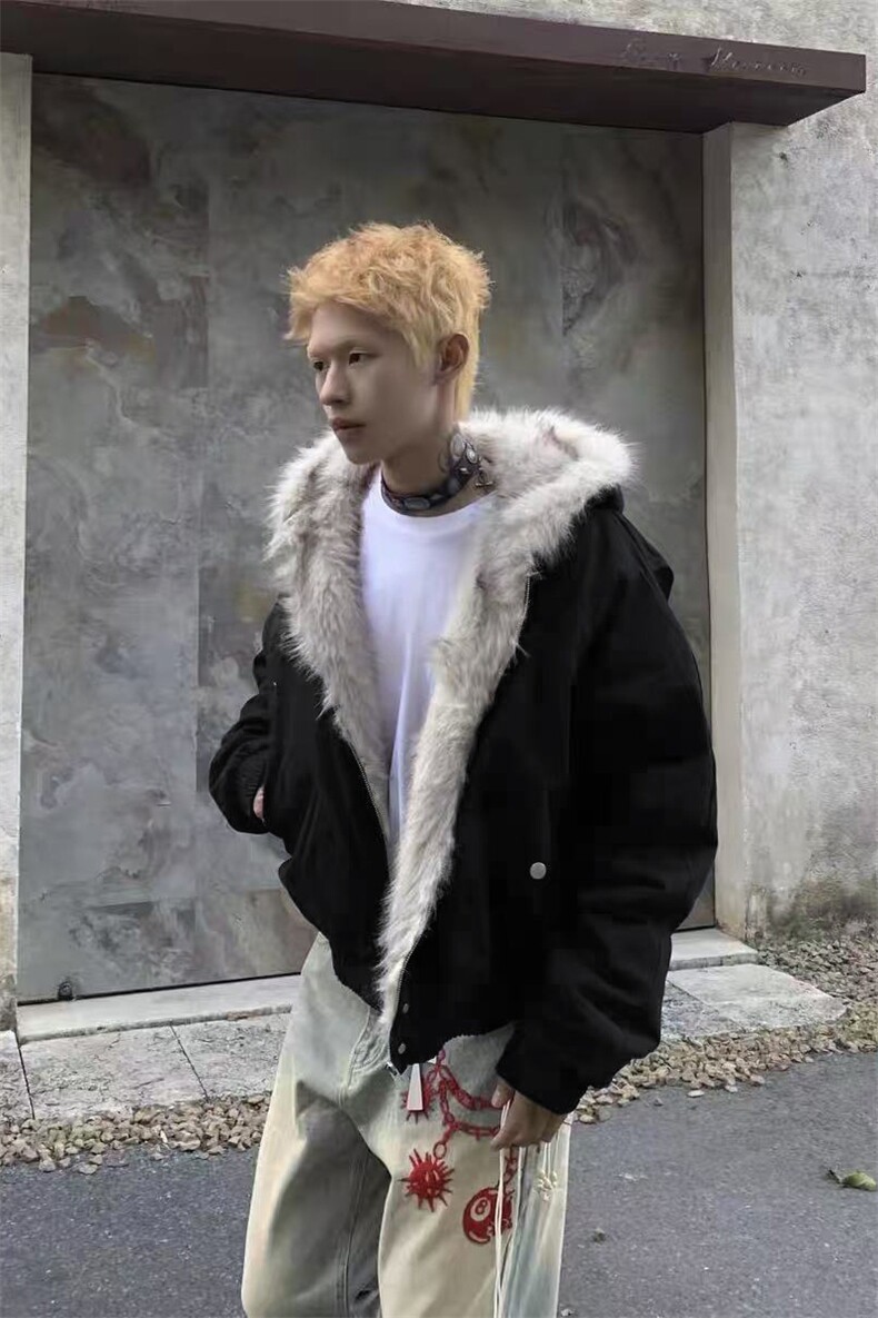 网图A2347P120-美式座山雕加绒加厚棉服男女秋冬宽松休闲棉衣,男装棉衣,电商B241
