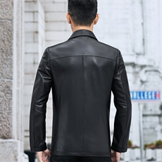 2023春季新款男士绵羊皮外套皮衣男翻领商务男装爸爸装P580，男装皮衣，电商B360