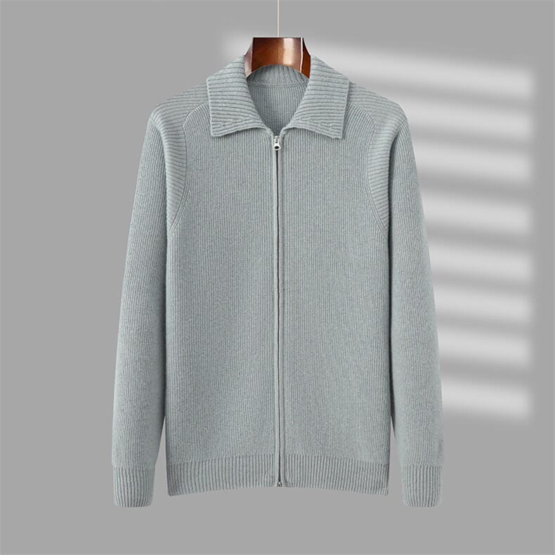 时尚都市男士羊绒开衫简约翻领设计舒适保暖适合秋季穿着男装，男装羊绒开衫，君道羊绒