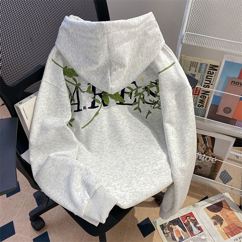 万针刺绣结构设计重磅秋冬全棉高品质美式高街连帽卫衣外套Y7693,男装卫衣,电商A486