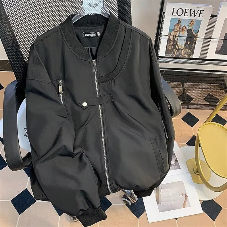 美式复古拉链棒球服春秋季潮牌飞行员夹克男休闲外套682/P59,男装夹克,星座506B
