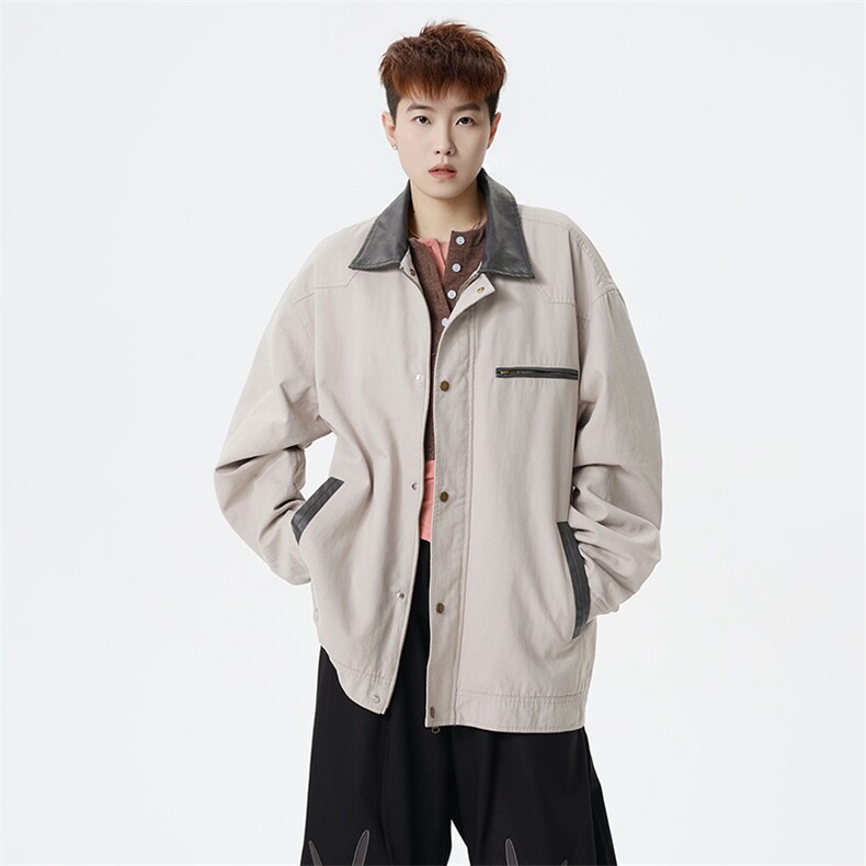2026春季新款现货翻领夹克男纯棉上衣外套DSA157B-JK7940-特P85,男装夹克,电商A157B