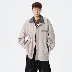 2026春季新款现货翻领夹克男纯棉上衣外套DSA157B-JK7940-特P85，男装夹克，电商A157B