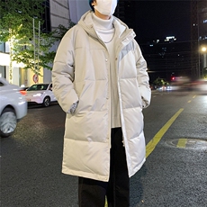 港风夜景标50白鸭绒中长款时尚连帽羽绒服A247-YR150P195控298，男装羽绒服，电商A247