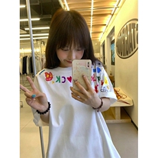 【有货】BK888CC-特P27卡通涂鸦印花重磅短袖T恤男女款，男装T恤，星座1007（原301D）