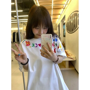 【有货】BK888CC-特P27 卡通涂鸦印花重磅短袖T恤男女款图片