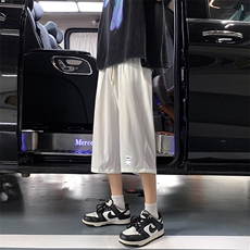 QK72292-P25冰丝七分裤男大码速干短裤男五分裤车景风格，男装休闲裤，电商A040