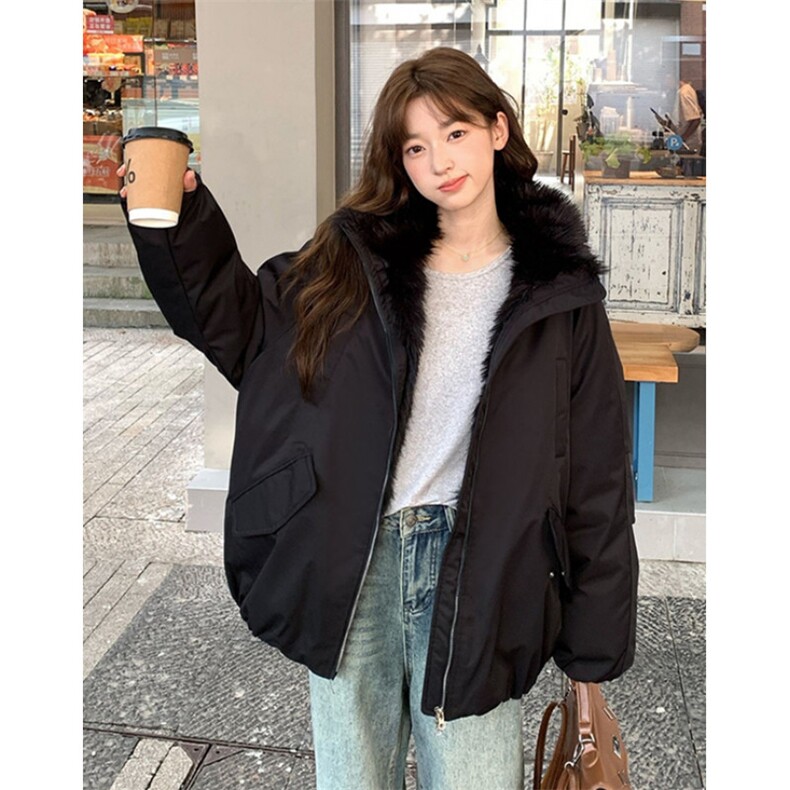 高级拼接毛领花苞派克服巴恩风棉斯男女同款外套M8856，女装短外套，星座1116A（原606A-3）