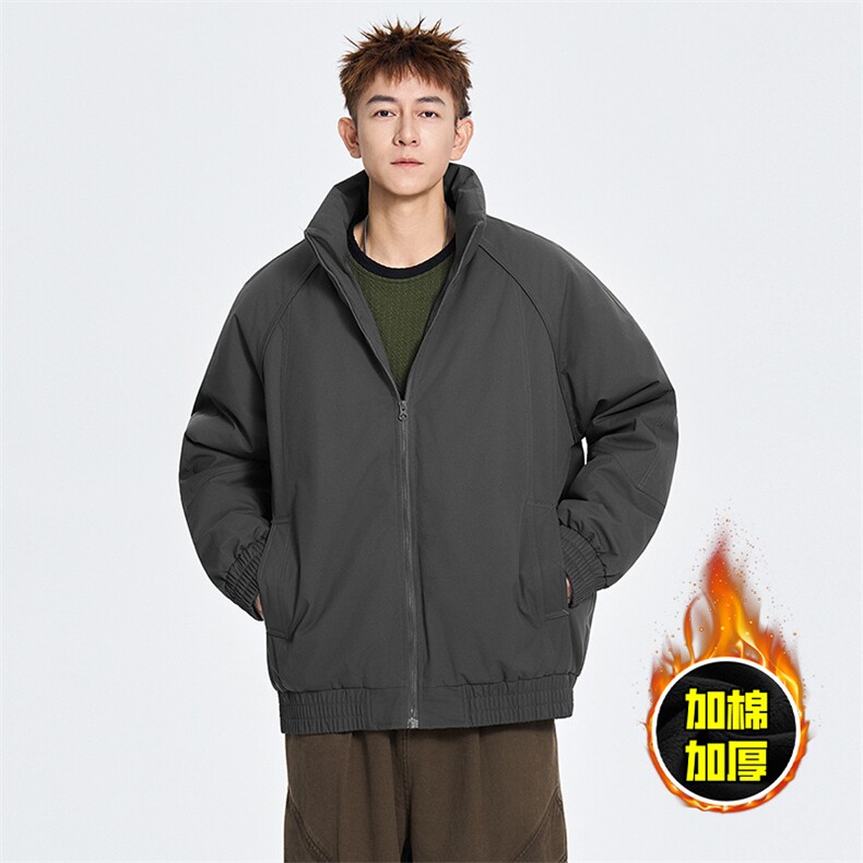 现货美式高街休闲棉衣夹克三防立领纯色户外工装加厚棉服外套,男装夹克,电商A486