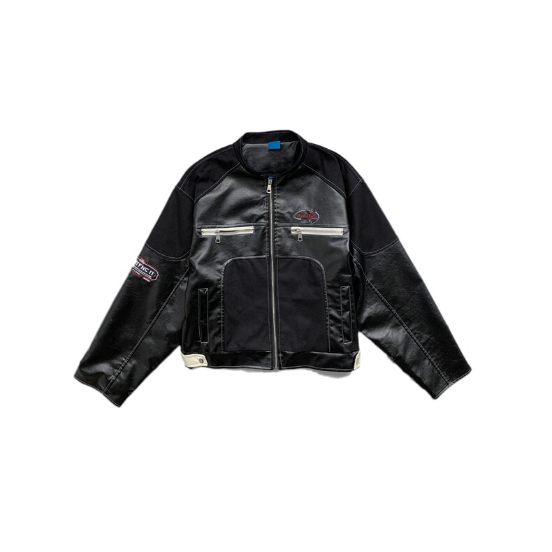 美式复古pu皮机车服夹克男秋冬宽松休闲短款外套潮,男装夹克,星座716-2