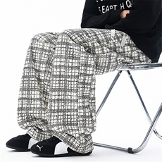秋冬加绒印花格子弯刀裤K922P40加绒50，男装卫衣，电商A073