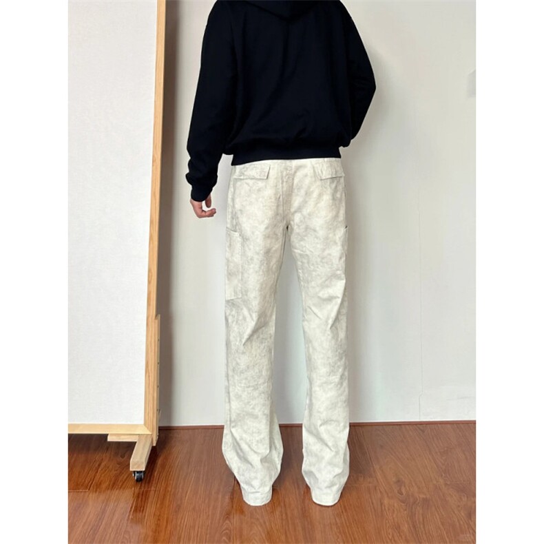 1506/QM1180/P57美式风大理石纹复古直筒休闲工装裤子男女同款,男装工装外套,星座1506