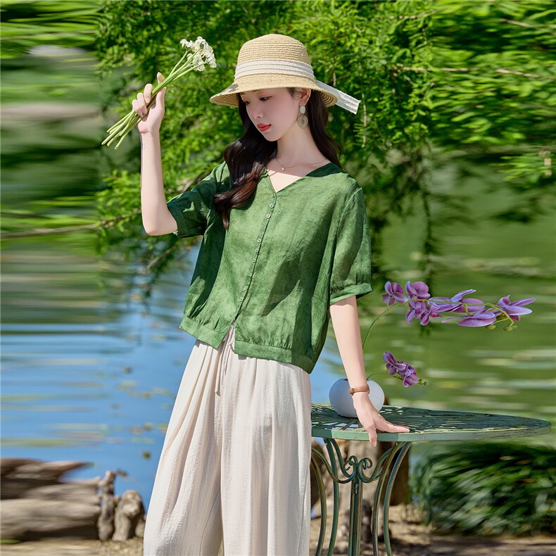现货.苎麻.新品2026年夏季时尚品质女士两件套套装,女装套装/套裙,依万里