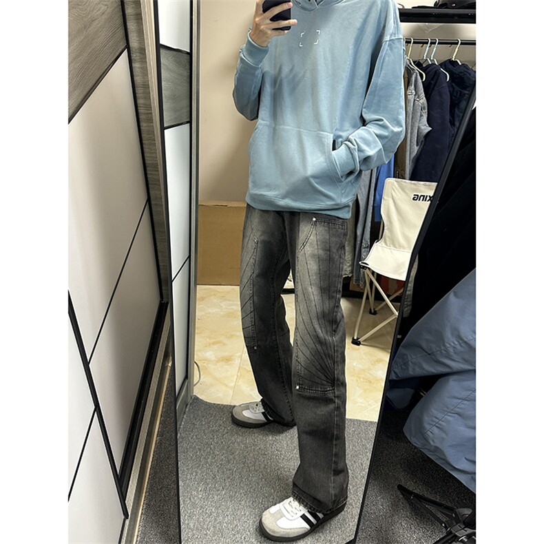 B221美式ins高街暗黑小众铆钉伐木裤牛仔裤LK23145-P65控88,男装牛仔裤,电商B221