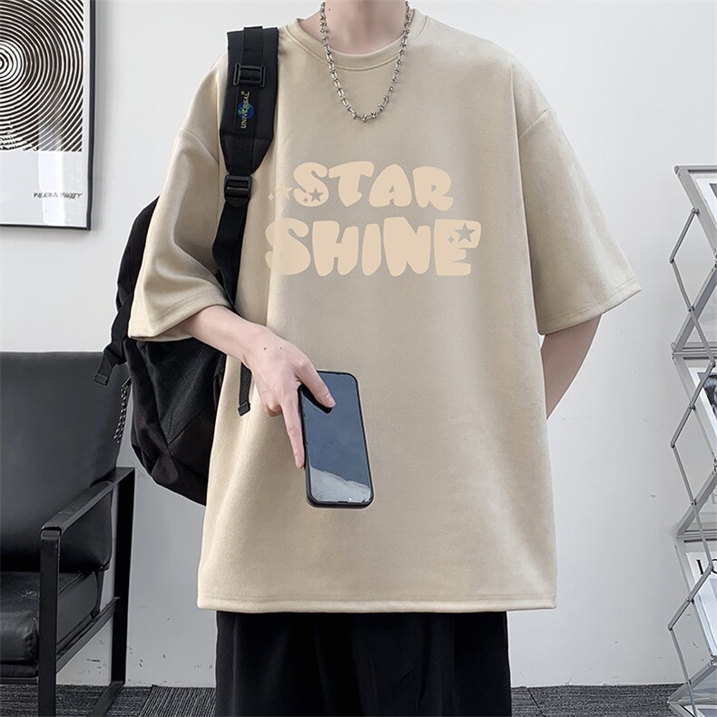麂皮绒短袖t恤男大码半袖男大皂风JD82337-P25,男装T恤,电商A040