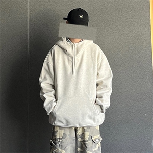 抖音得物高品质二开 25秋冬美式重磅宽松纯色连帽拉链高领卫衣W65图片