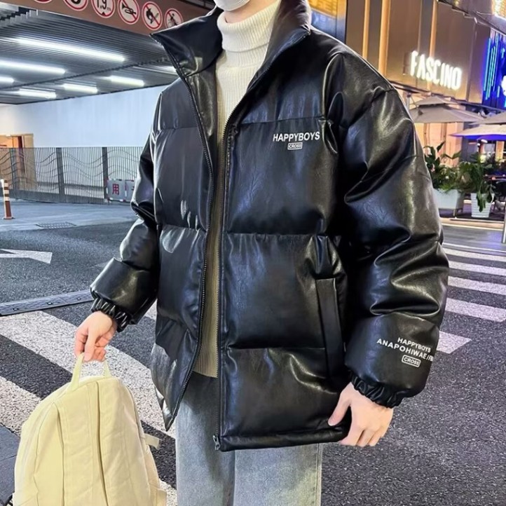 1506-1/MB1941/P82冬季立领男青少年加厚保暖新款ins潮牌印花棉衣图片