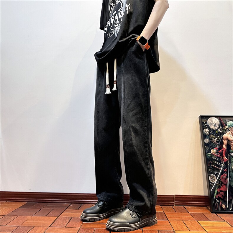 k1078-p45-控68  现货宽松拉链cleanfit牛仔裤马丁靴黑暗图片