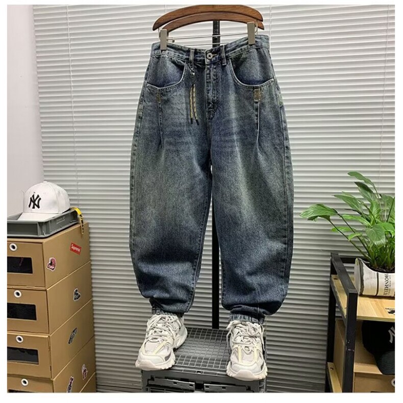 1506-1/KX441/P52潮流痞帅男裤设计感百搭休闲裤萝卜哈伦牛仔裤男,男装牛仔裤,星座1506-1