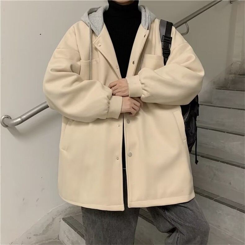单排扣新款港风流行男纯色毛呢外套CK105P67,男装毛呢大衣,星座1116-2