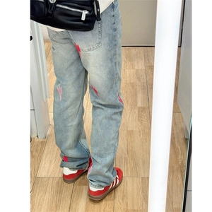 美式高街潮牌男女宽松牛仔裤610A-1-YK8848-P68图片