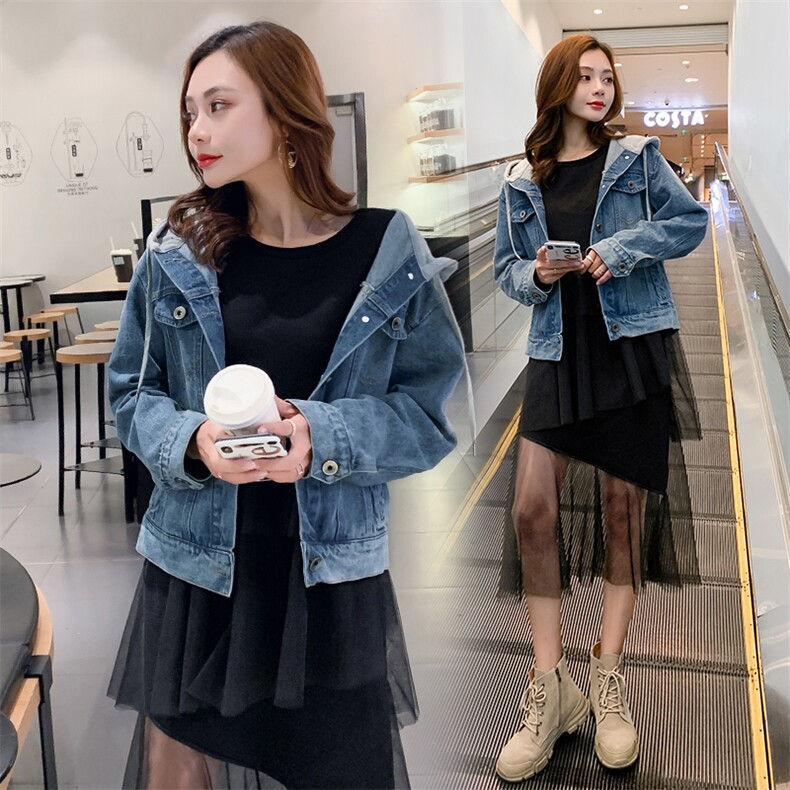 2021年春季时尚潮流舒适简约个性纯色牛仔外套，女装牛仔外套，钱塘布衣