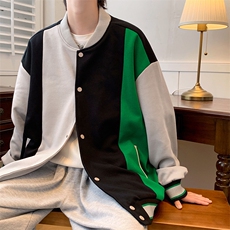 春季新品潮拼接时尚夹克2023棒球服外套男女同款WY118-P95控价128，男装夹克，电商A441-1