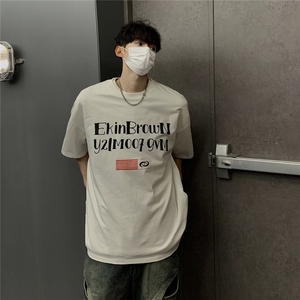 港风字母印花大码短袖T恤男DT77774P18块特价控38：供抖音视频图片