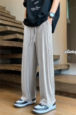 8XL-M特大码肌理感冰丝薄款休闲裤长裤男宽松百搭情侣裤K922P45，男装休闲裤，电商D206-1