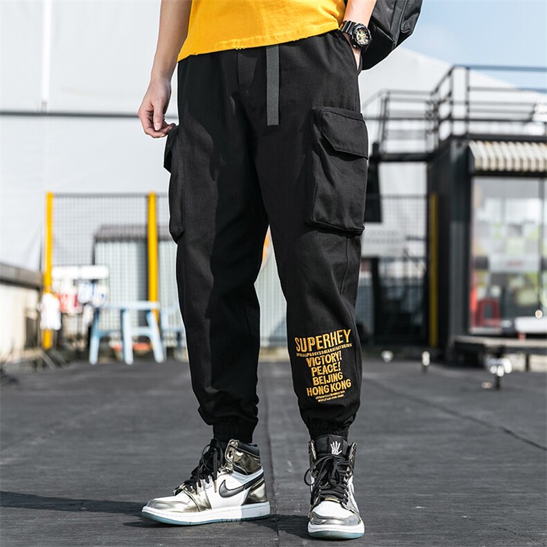 2021春季新款纯棉男士束脚九分休闲裤男潮工装裤A438-801,男装休闲裤,电商A438