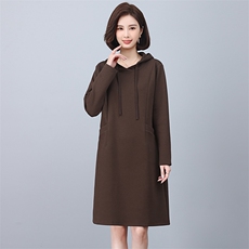 时尚显瘦长袖针织连衣裙优雅气质女装舒适百搭，女装连衣裙，韩派