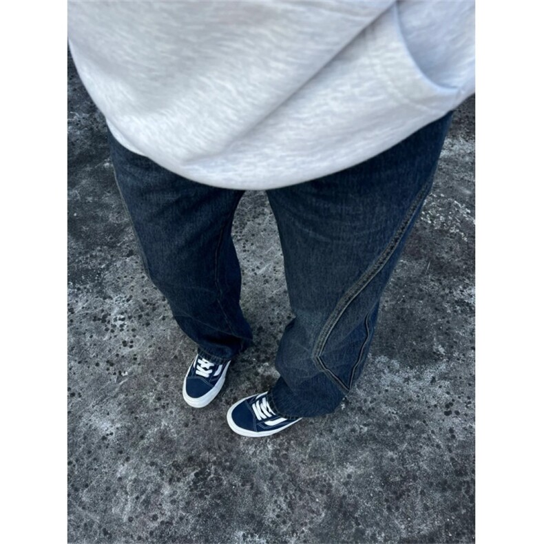 牛仔裤男新款潮牌美式高街宽松直筒纯色阔腿裤513ACK2697P40,男装牛仔裤,星座513A