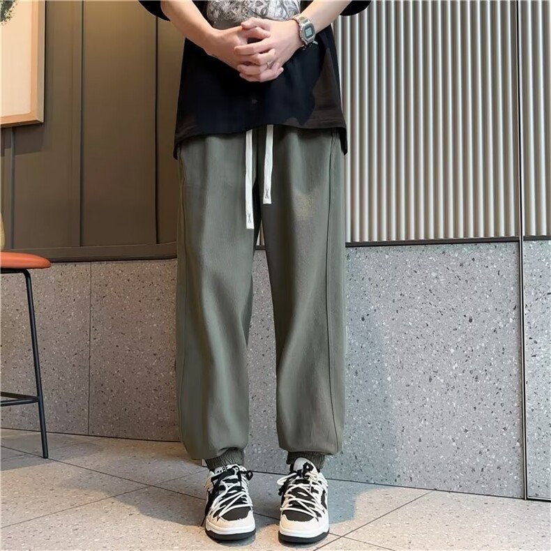 休闲裤男港风潮流帅气2026春夏季新款ins宽松百搭束脚裤K3613-P35,男装休闲裤,星座412