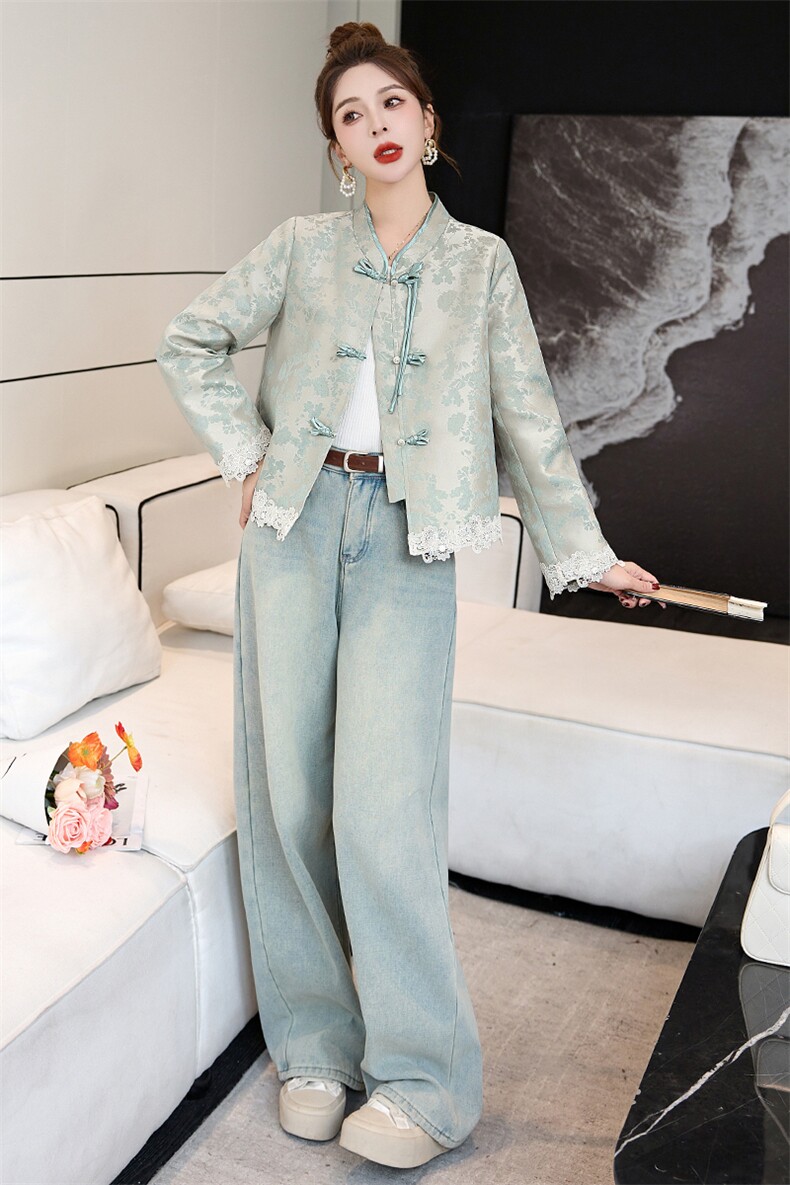 新中式轻国风短款外套女2025年春季新款独特漂亮高级感超好看上衣,女装短外套,伊仟回