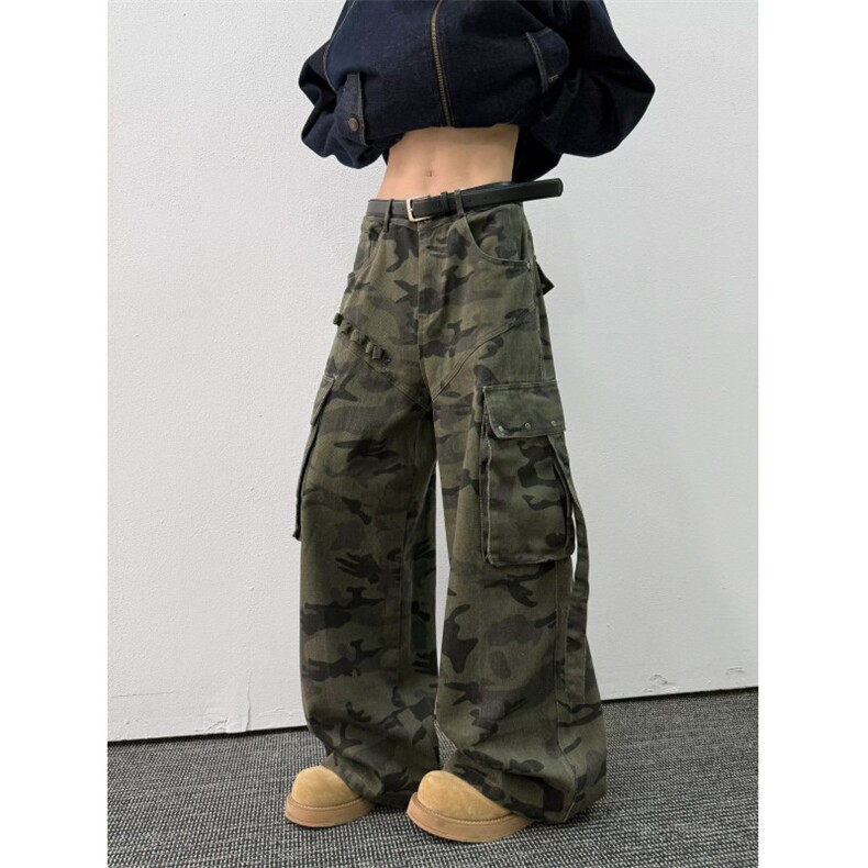 迷彩工装休闲裤男女韩版潮流大口袋帅气2025秋冬ins长裤K6718-P64,男装工装外套,星座412-3