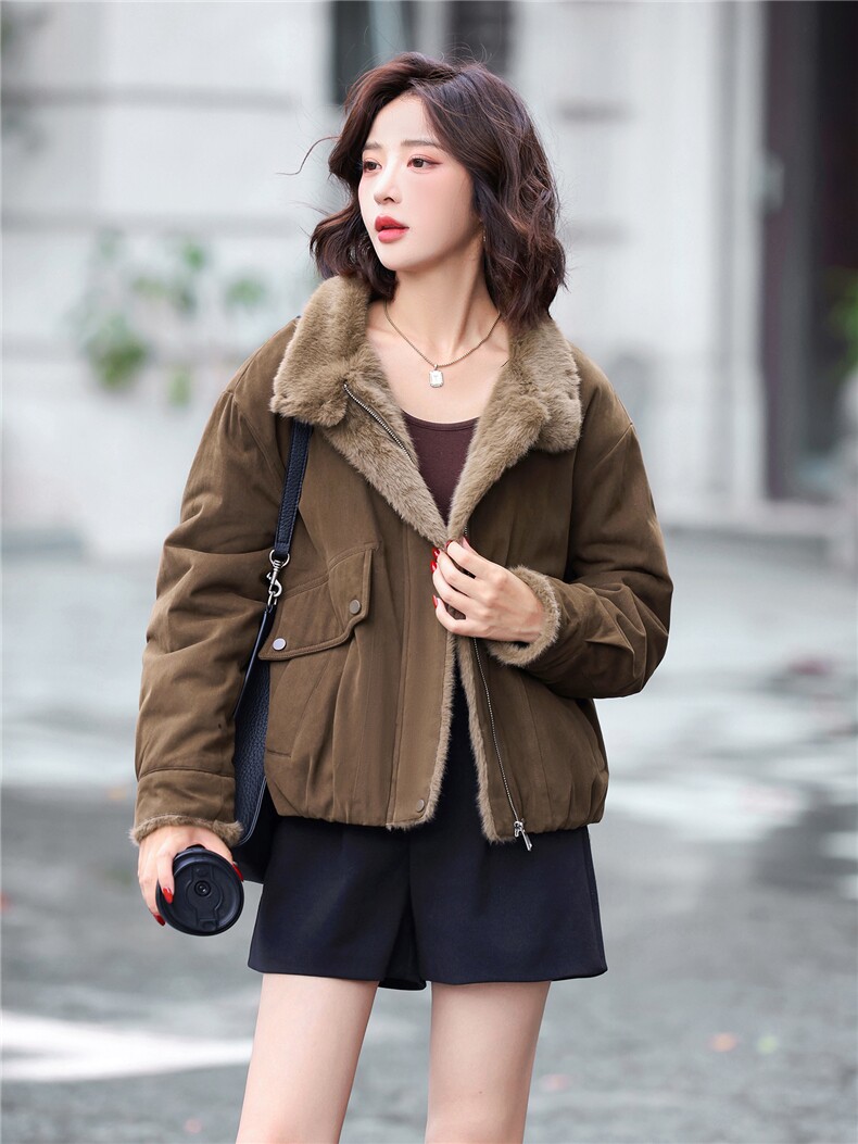 休闲时尚高端气质加绒加厚棉衣棉服2025年新款,女装棉衣/棉服,玛其路