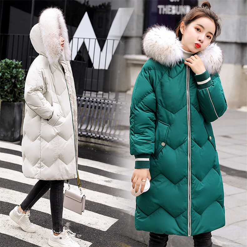 纯色百搭韩版连帽气质甜美简约长袖中长款2020年冬季棉衣/棉服，女装棉衣/棉服，瑶迪依秀