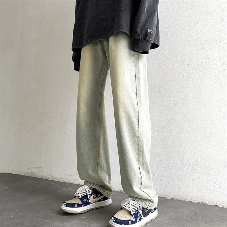 复古牛仔裤直筒宽松潮牌阔腿百搭休闲长裤子K5406-P45控59B315,男装牛仔裤,电商B315