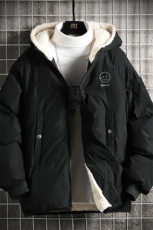 MY16072-P100加厚加绒连帽衣男大码服男面包服男网格挂拍，男装棉衣，电商A040A