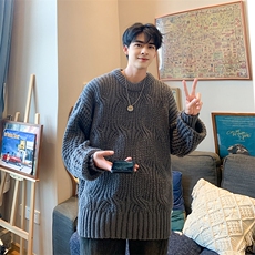 可双面针织衫男韩版潮流高街帅2023冬季新款ins毛衣外套MZ177-P50，男装针织衫/毛衣，星座412-3