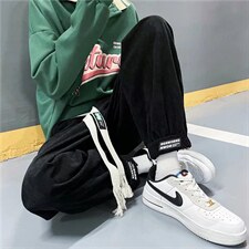 设计感小众灯芯绒卫裤男春秋休闲运动束脚直筒百搭裤子BK372-P35，男装休闲裤，星座1008-1