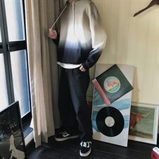 港风情侣渐变扎染全棉高品质套头卫衣703-W178超美的颜色，男装卫衣，星座703